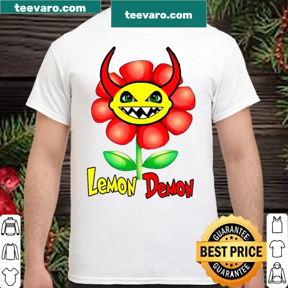 Cute cartoon flower demon design on a women's shirt