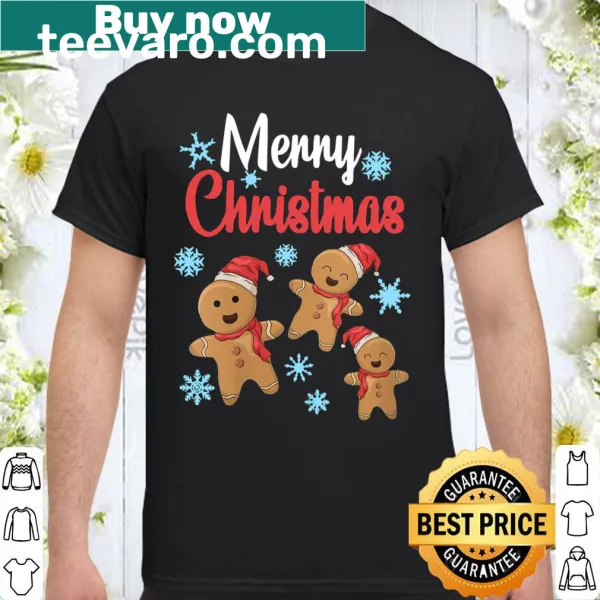 Charming Christmas shirt with gingerbread cookie graphic and text