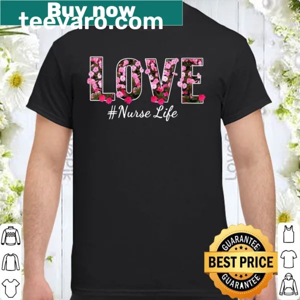 Nurse Love RN Life graphic t-shirt for nursing students