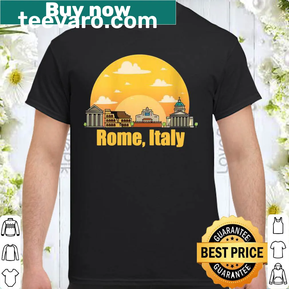 Illustration of Rome skyline on women's travel T-shirt