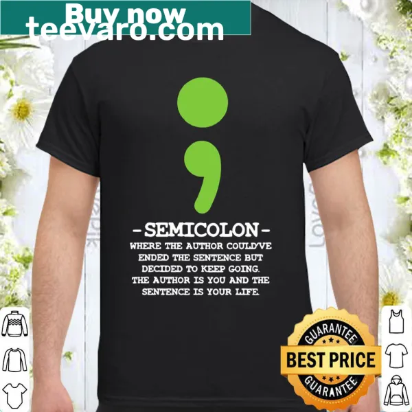 Mental health awareness shirt with semicolon design