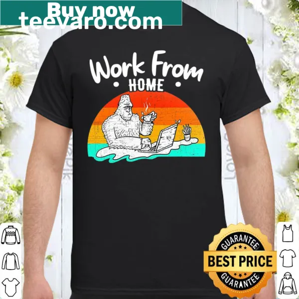 Whimsical Bigfoot graphic in a work from home setting