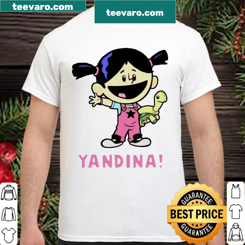 Minimalist Yadina Cyan typography shirt