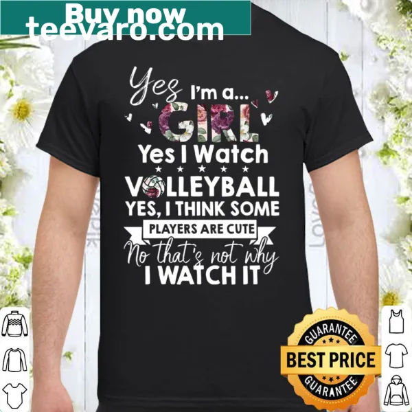 Fun volleyball shirt stating love for the sport and cute players
