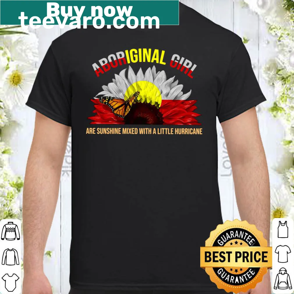 Shirt featuring an illustration of an Aboriginal girl with empowering text about sunshine and strength.
