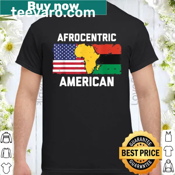 Afrocentric shirt featuring Pan-African and American flags