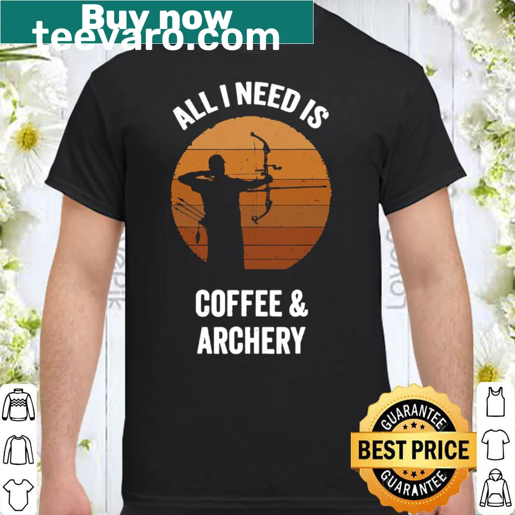 Vintage-style shirt with coffee and archery graphic for moms