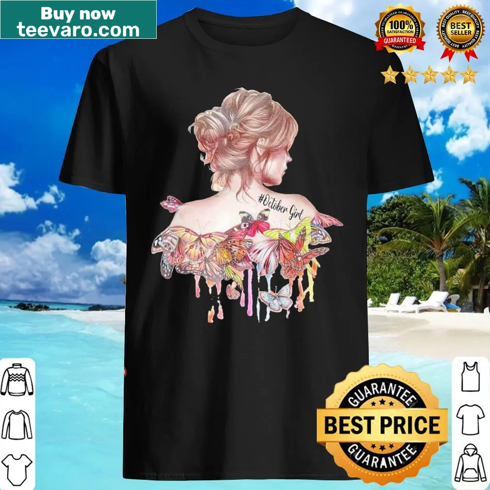 Artistic shirt featuring butterflies and autumn themes for women