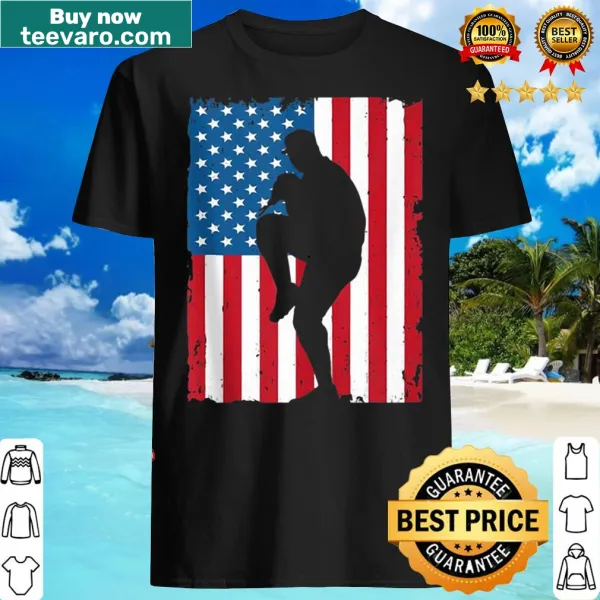Vintage baseball shirt with American flag design