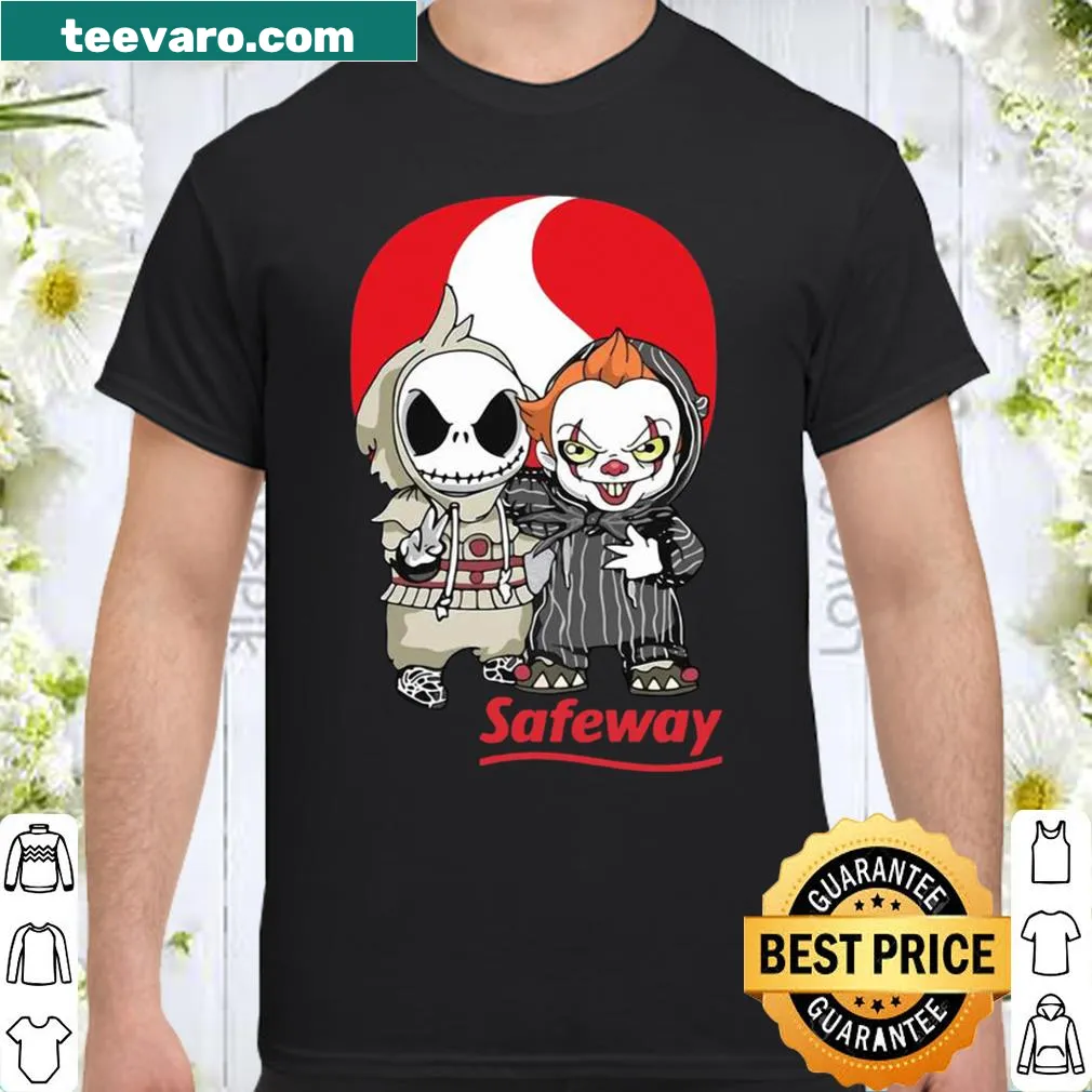 Playful shirt featuring Baby Jack Skellington and Pennywise characters