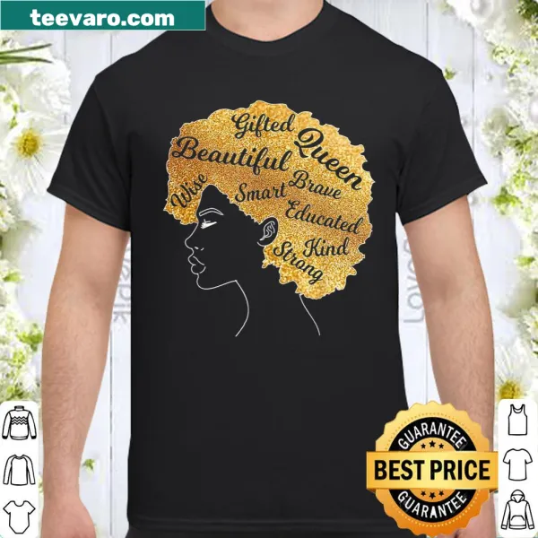 Shirt with an illustration of a girl with beautiful afro hair.