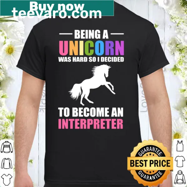 Typography t-shirt that says 'Become an Interpreter'