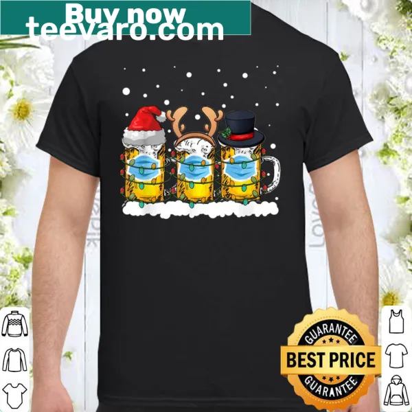 Festive shirt featuring beer and Christmas-themed illustration