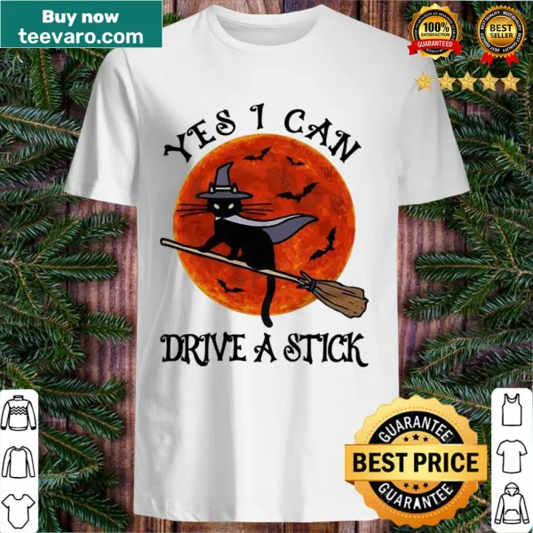 Cartoon black cat witch Halloween shirt with funny text