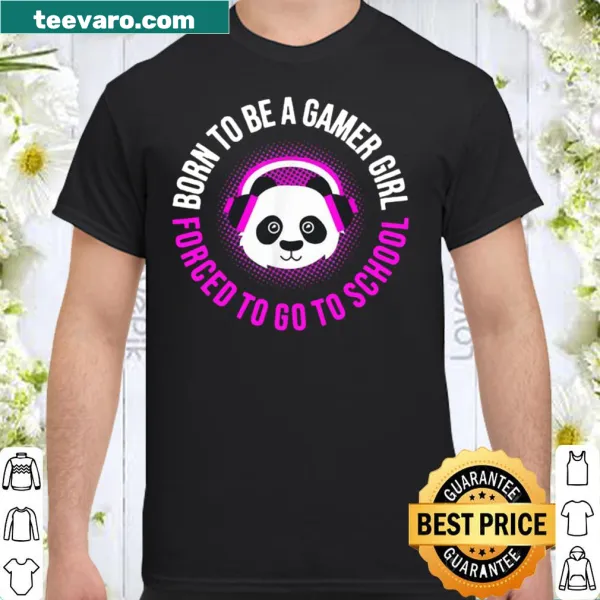 Gamer girl shirt with a panda graphic and playful text