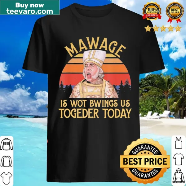 Vintage shirt with humorous wedding text about mawage