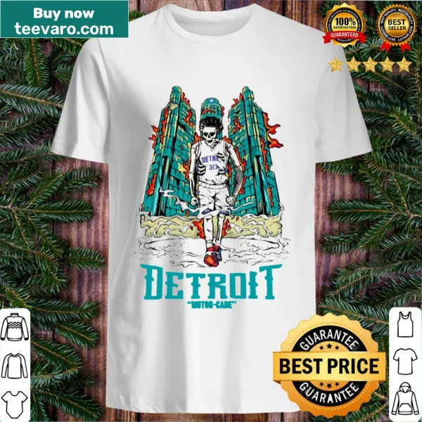 Detroit Motor Cade t-shirt featuring Cade Cunningham's name and skyline design