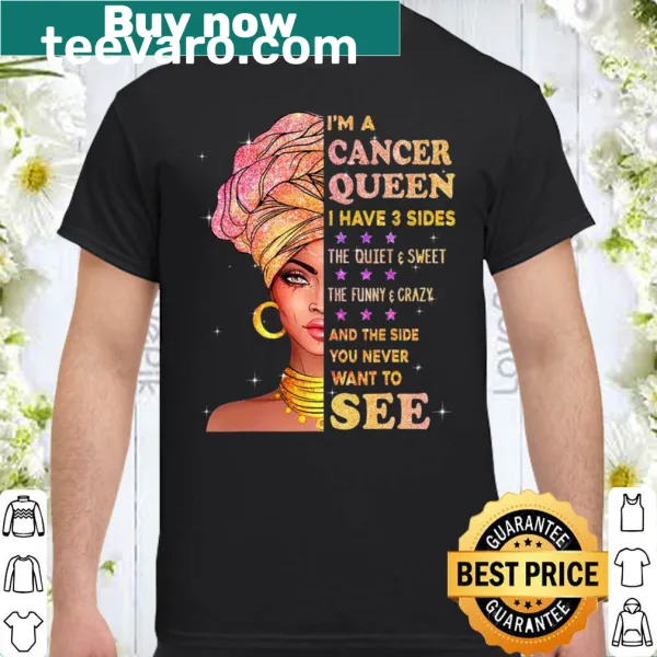 Playful Cancer zodiac shirt with three sides graphic