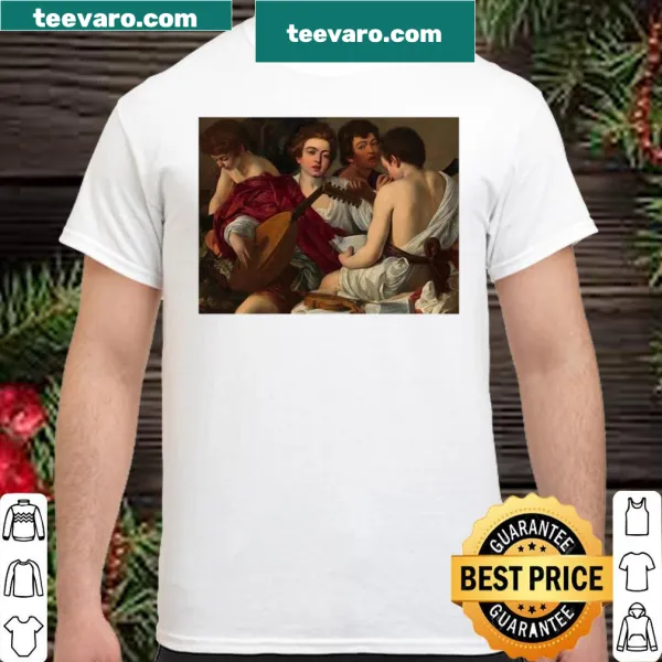 Realistic graphic inspired by Caravaggio's The Musicians painting