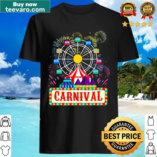 Whimsical T-shirt with carnival ferris wheel illustration