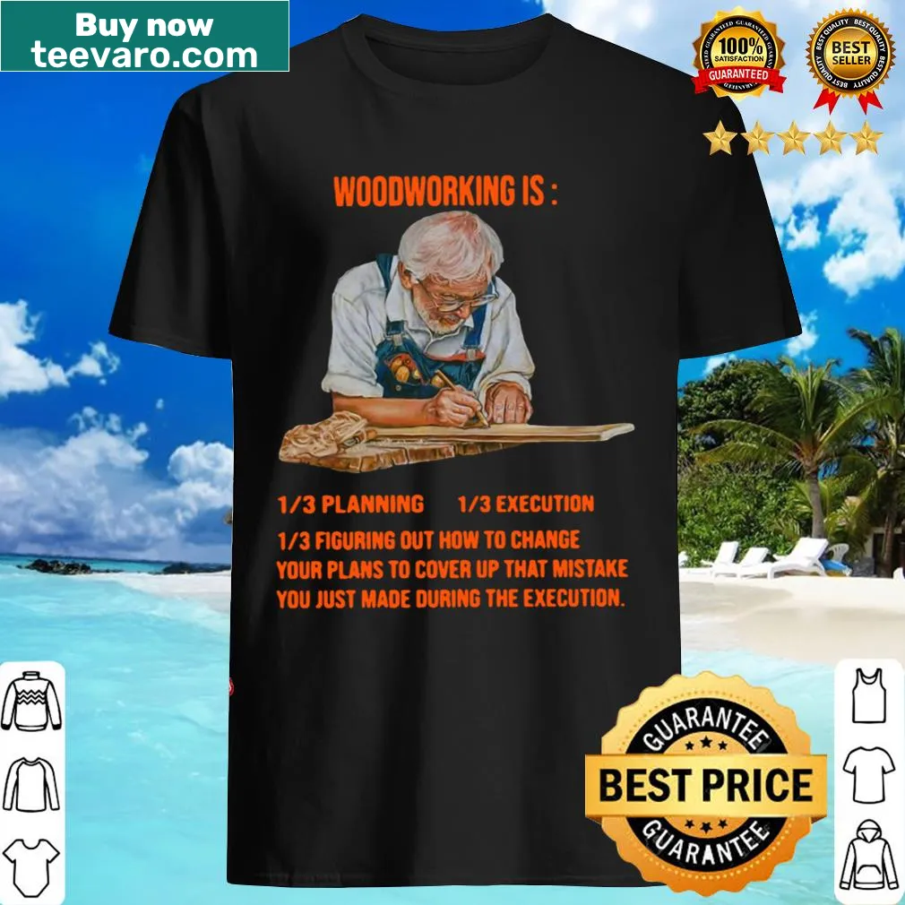 Badge-style carpenter shirt about woodworking and planning