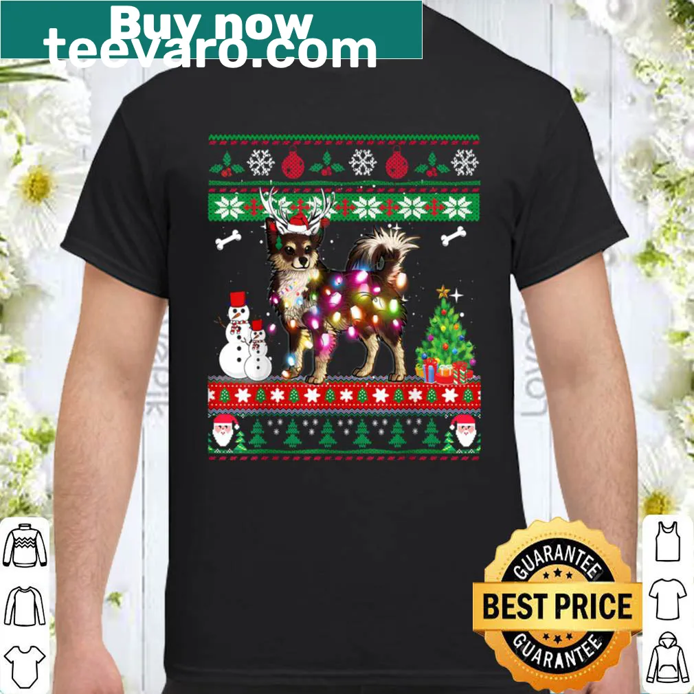 Chihuahua Christmas shirt with lights and funny text for dog lovers