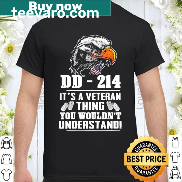 Shirt celebrating veteran service with DD214 phrase