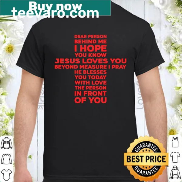 T-shirt featuring a faith-based message on the back