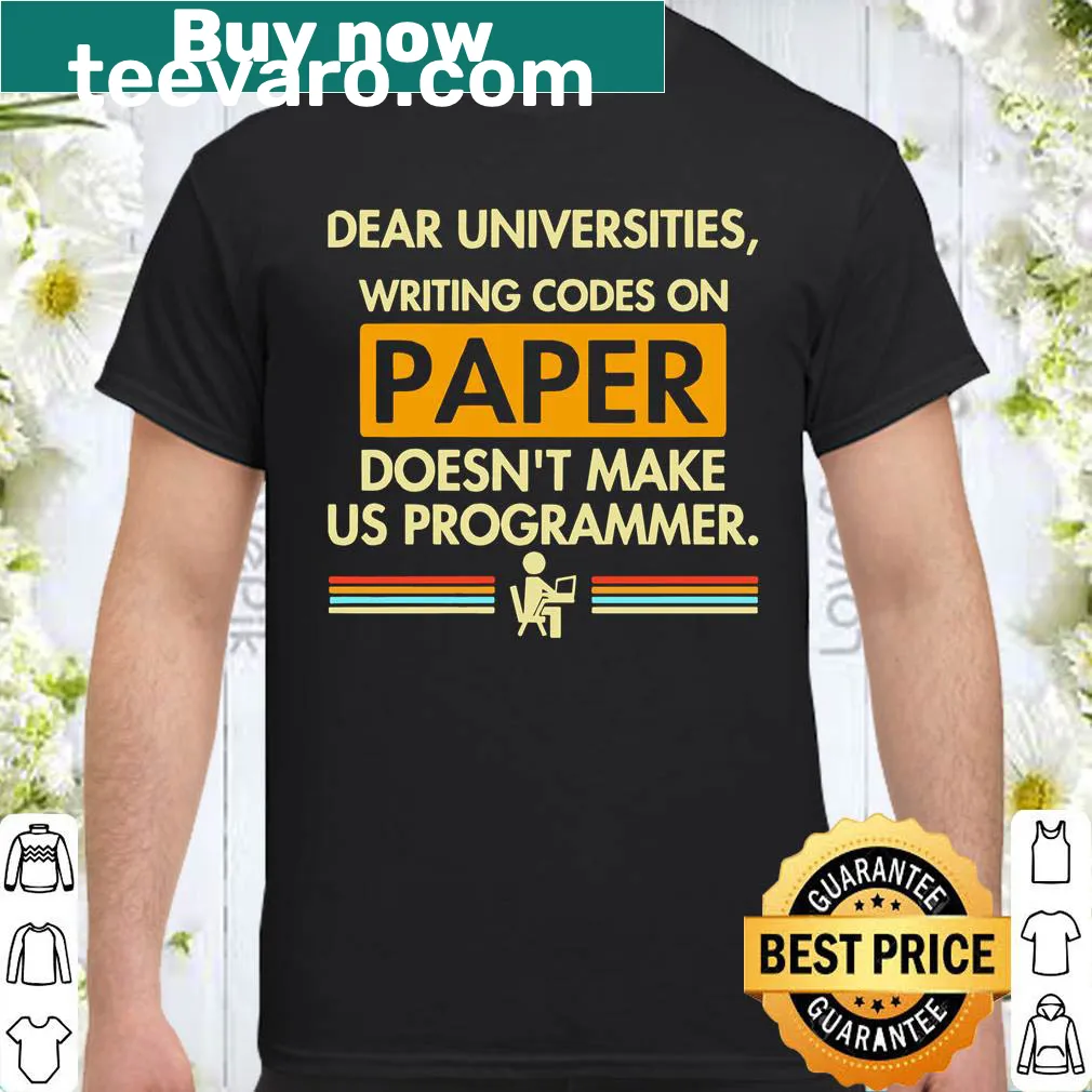 Sarcastic programmer shirt with bold text