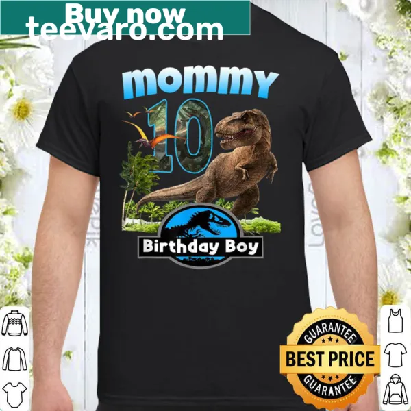 Mommy of Birthday Boy dinosaur t-shirt with playful typography