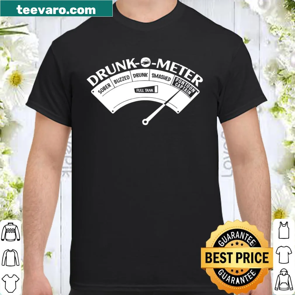 Humorous drunk meter boating shirt with funny graphics