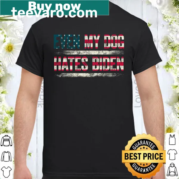 Humorous long sleeve shirt with a political statement and US flag.
