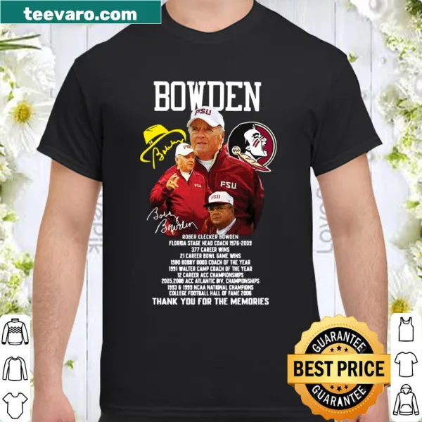 Florida State Seminoles shirt with Bowden's signature