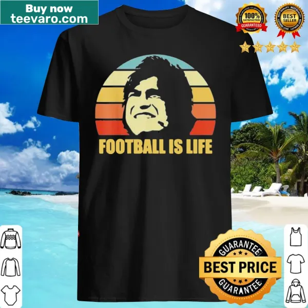 Vintage retro T-shirt with the phrase 'Football Is Life'