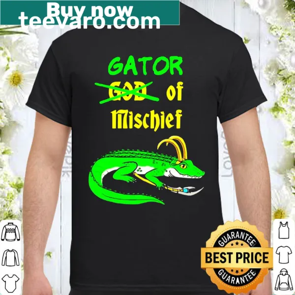 Whimsical gator illustration representing mischief and Loki
