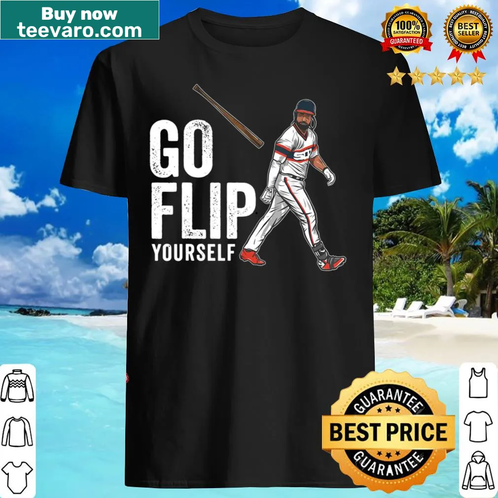 Bat flip graphic with playful slogan on a baseball-themed shirt