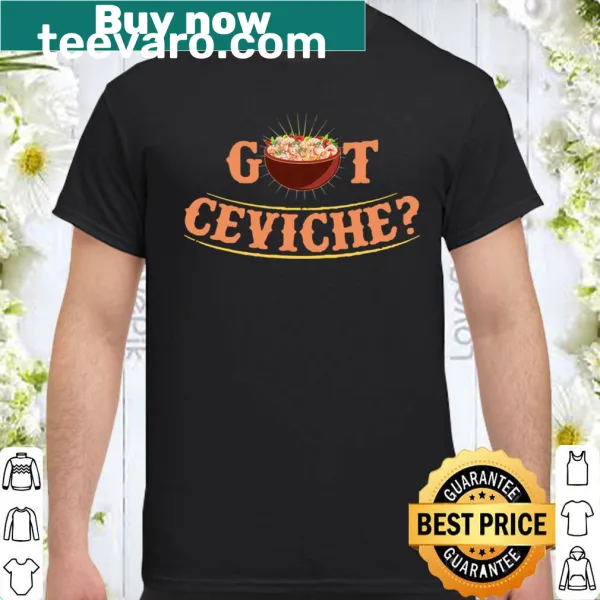 Illustration of ceviche dish on a seafood shirt