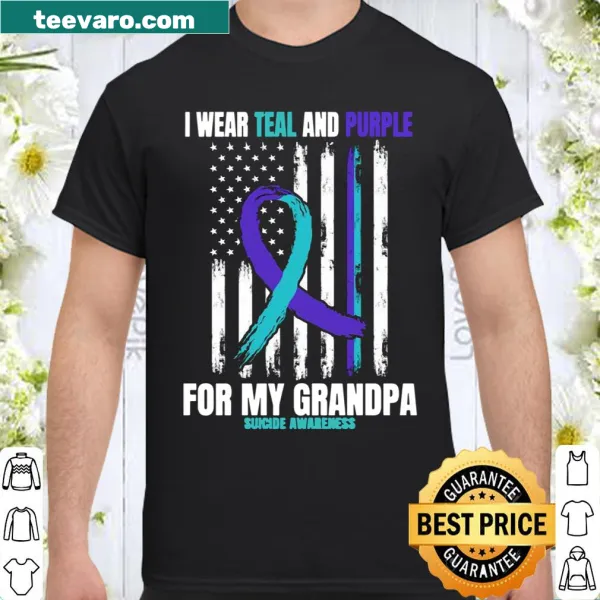 American flag graphic with suicide awareness message on a shirt