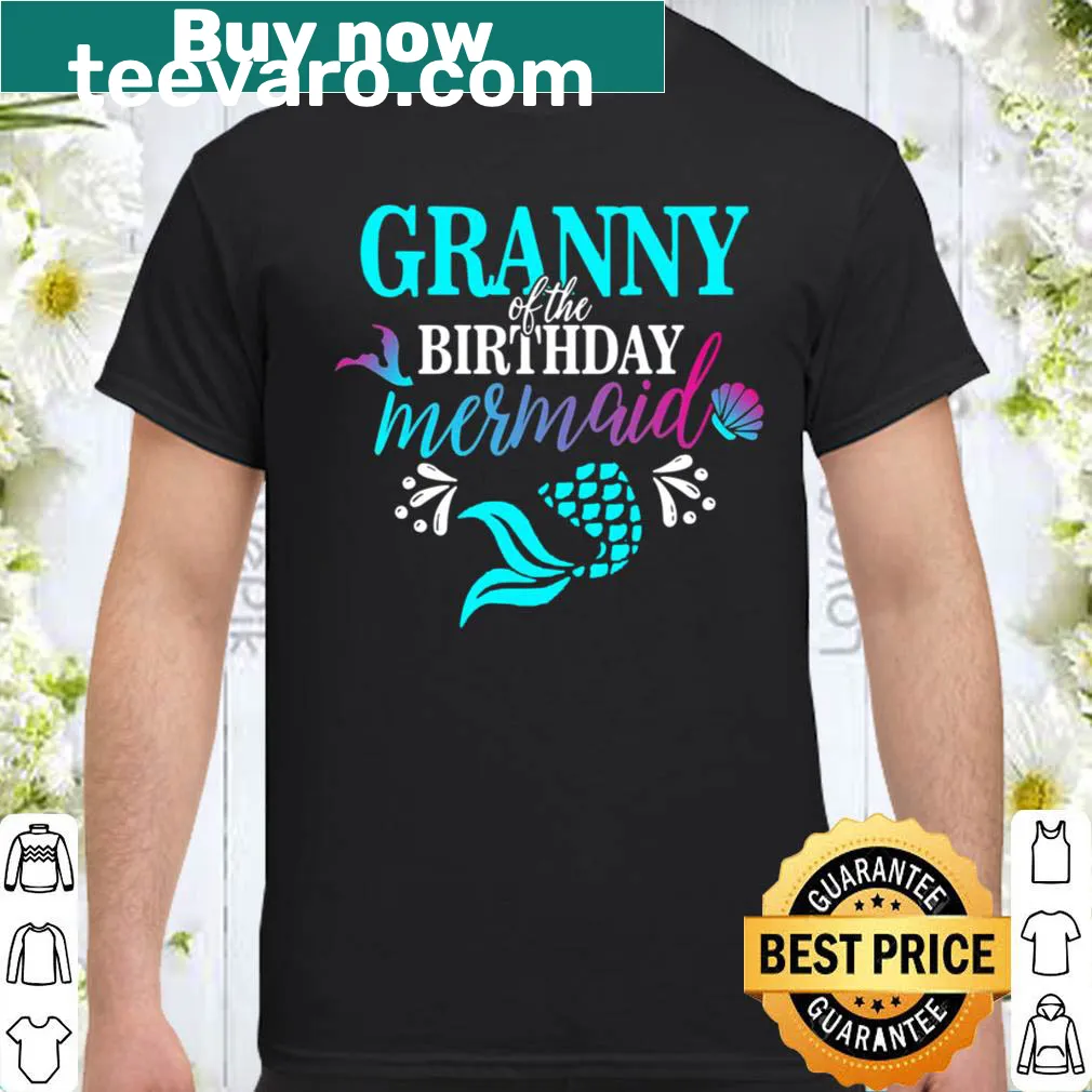 Mermaid-themed T-shirt for grandmas celebrating birthdays.