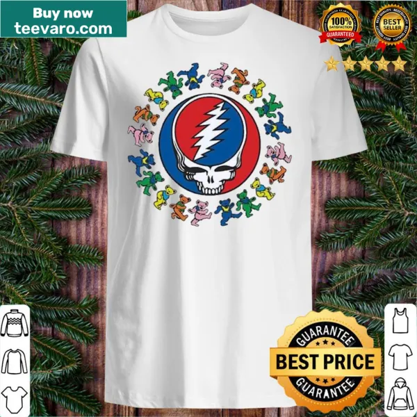Grateful Dead shirt featuring dancing bears and 'Steal Your Face' logo