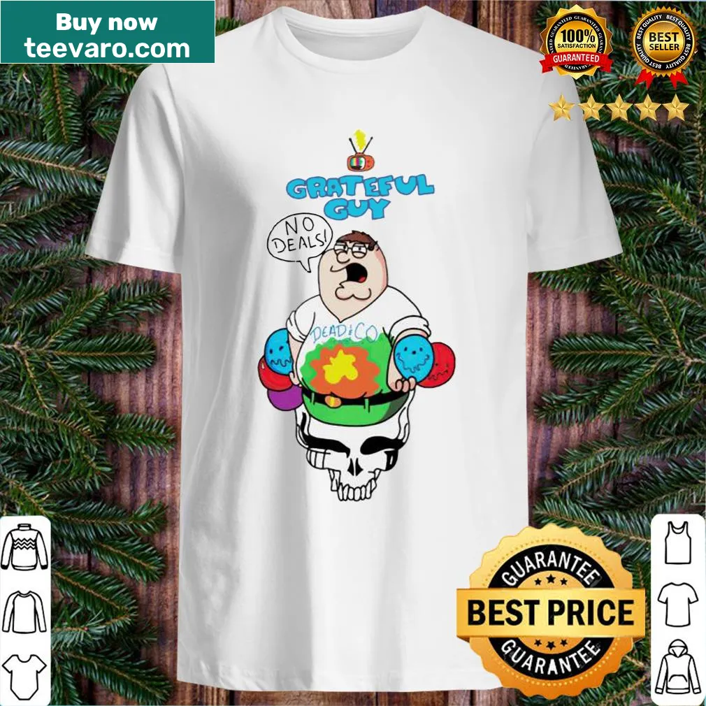 Vintage distressed t-shirt with 'Grateful Guy No Deals' text and Grateful Dead theme