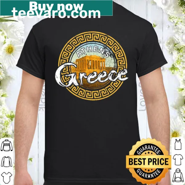 Vintage shirt featuring the Athens Parthenon Acropolis landmark.