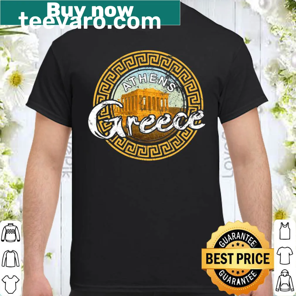 Vintage shirt featuring the Athens Parthenon Acropolis landmark.