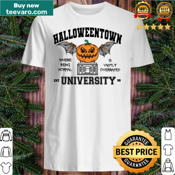 Crewneck shirt featuring Halloweentown University emblem