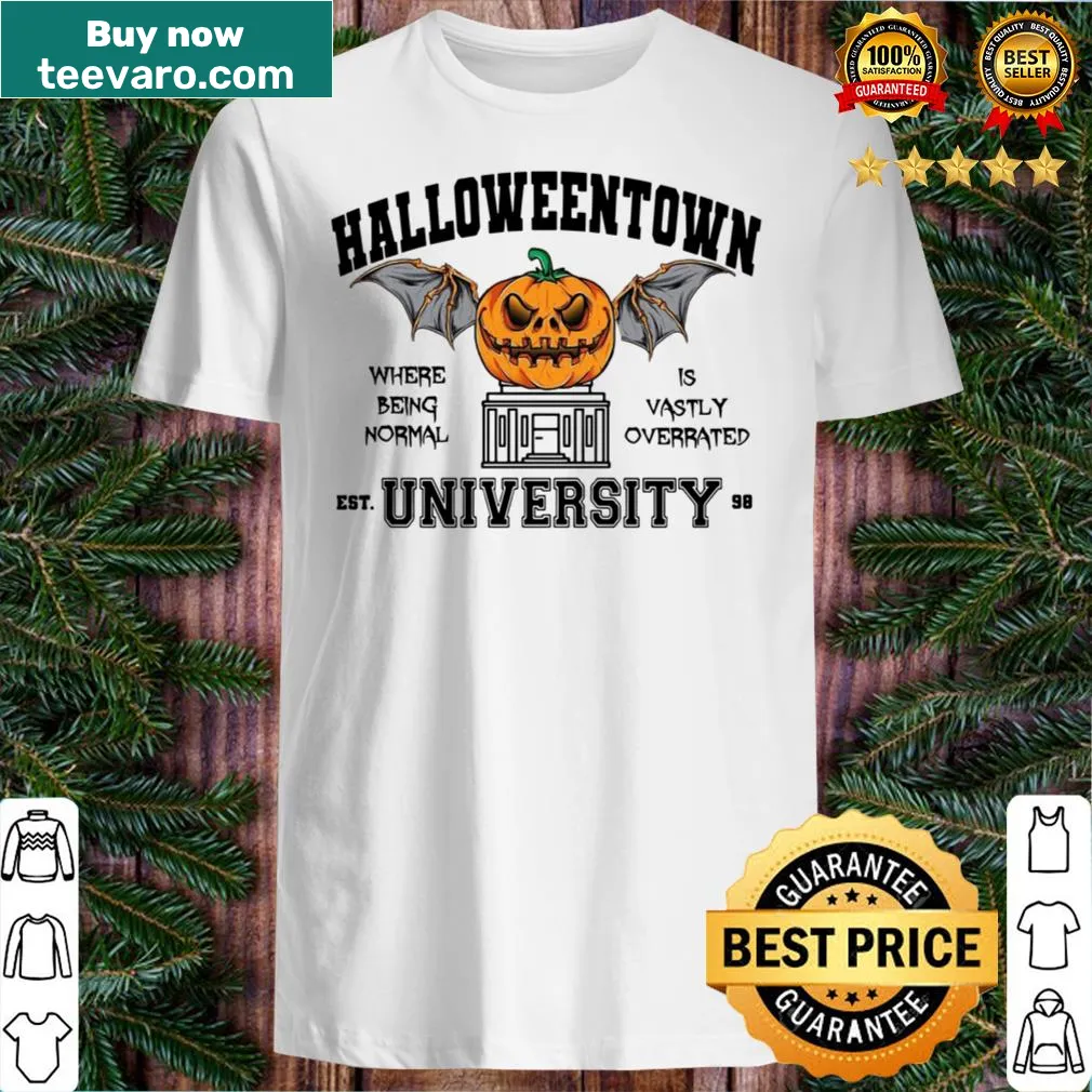 Crewneck shirt featuring Halloweentown University emblem