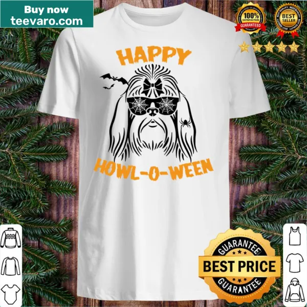 Shih Tzu in Halloween costume graphic on T-shirt
