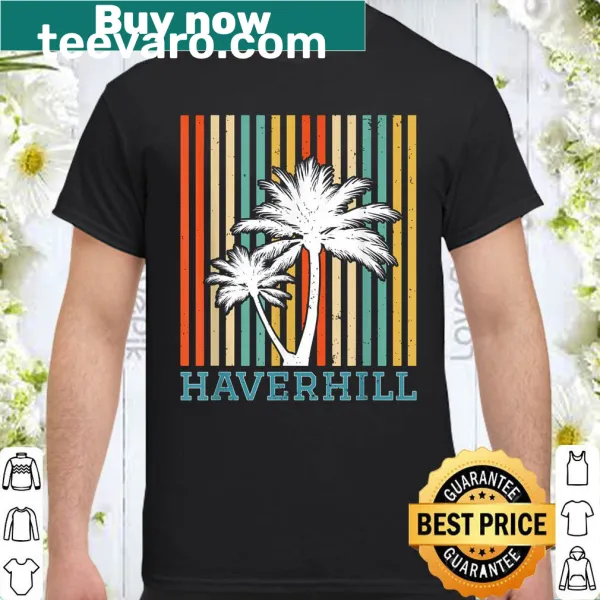 Retro vacation t-shirt featuring palm trees and Haverhill Florida