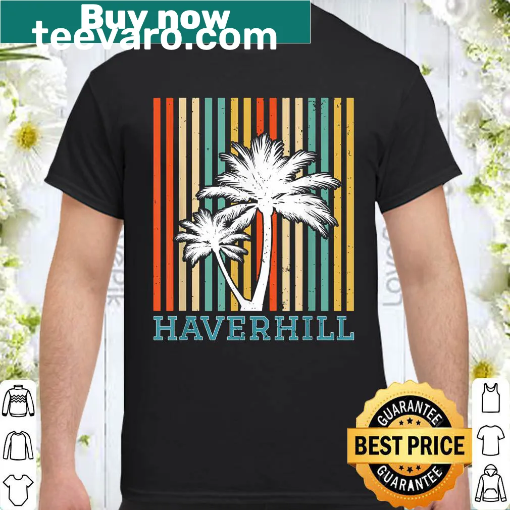 Retro vacation t-shirt featuring palm trees and Haverhill Florida