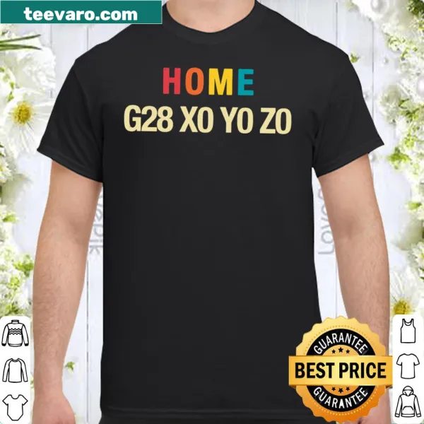 Minimalistic shirt with abstract typography reading G28 Xo Yo Zo