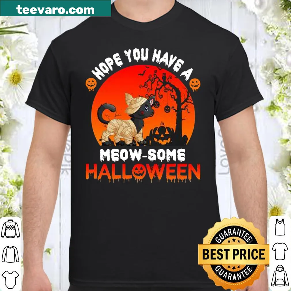 Whimsical Halloween shirt with playful typography wishing an awesome Halloween